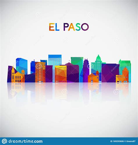 El Paso Skyline Silhouette in Colorful Geometric Style. Stock Vector ...