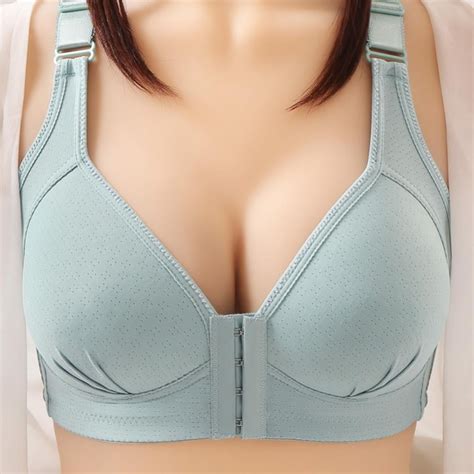 Overfox Easy On Front Closure Wireless Comfort Bra For Women Wireless Cotton Sleep Bras Size