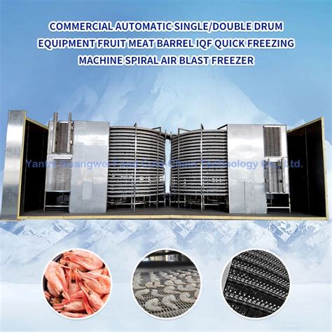 Customized Individual Quick Freezing Spiral IQF Freezer For Abattoir