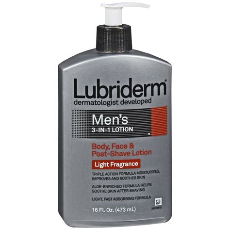 Lubriderm Mens In Body Face Post Shave Lotion Light Fragrance