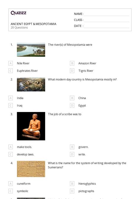 Mesopotamian Empires Worksheets For Th Grade On Quizizz Free