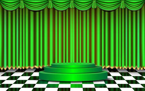 Green Stage Curtains