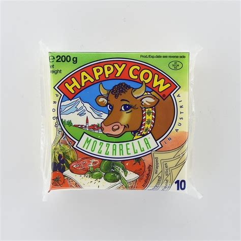 Happy Cow Cheese Slices Mozzarella 200g Glomarklk