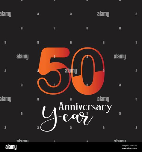 50 Jahre Jubiläum Logo Vektor Vorlage Design Illustration Stock