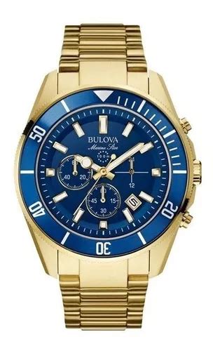 Reloj Bulova Marine Star Wb31774z 98b239 Para Hombre Color Dorado