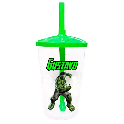 Copos Twister Shake Ml Personalizado Lembrancinha Infantil Hulk