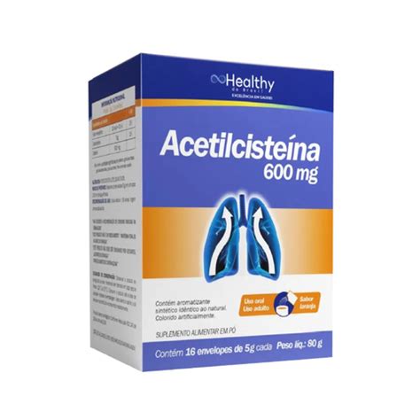 Acetilcisteína 600mg 16 Sachês 5g Healthy Farma Ponte