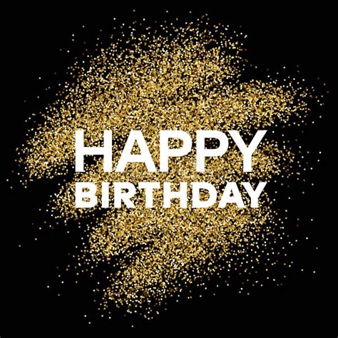 Gold Glitter Background with Happy Birthday Inscription Stock Vector ...