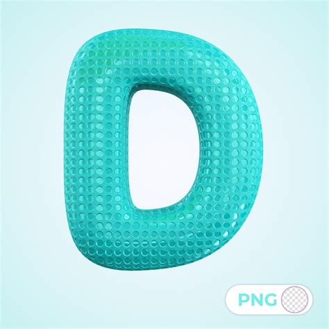 Premium PSD 3d Letter D Rendered With Fabric Texture For Composition