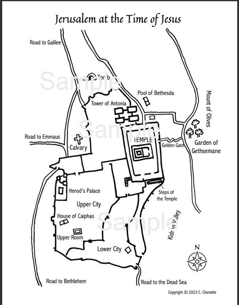 Map Of Jerusalem At The Time Of Jesus CGS Homeschool Christian Etsy