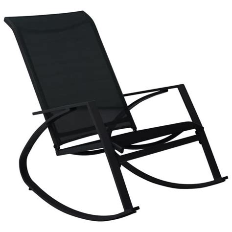 Chaises à bascule de jardin 2 pcs Textilène Noir SALALIS SP023950