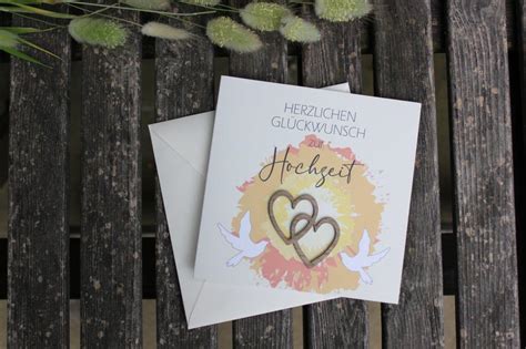 Original Holzgrusskarte Hochzeitskarte F R Besondere Gl Ckw Nsche Zur