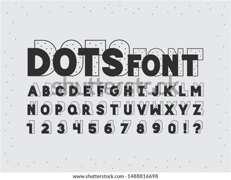 Dots Font Vector Alphabet Letters Numbers Stock Vector Royalty Free