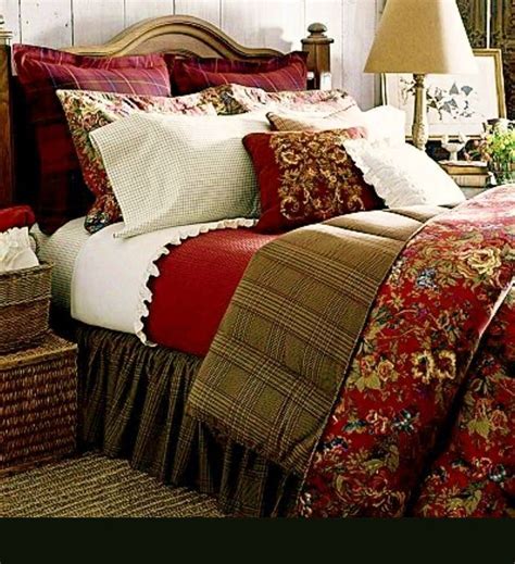 Ralph Lauren Summerton Chaps Calif King Comforter Romantic Red Cottage Floral Chaps