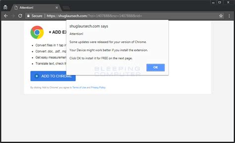 Remove The Updates Were Released For Your Version Of Chrome Scam