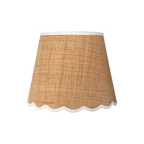 Large Raffia Linen Trimmed Scalloped Lamp Shade Multiple Etsy In 2023