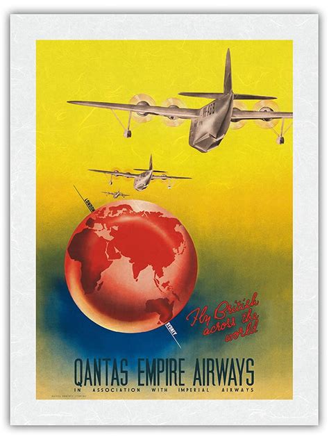 Fly British Across The World London To Sydney Qantas Empire Airways