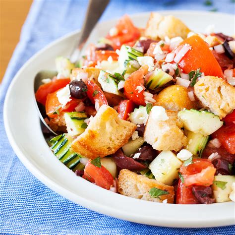 Panzanella Italian Bread Salad With Olives And Feta The Pkp Way