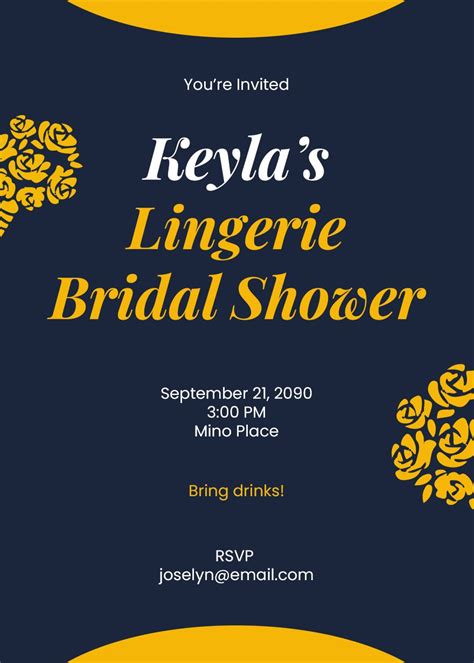 Lingerie Bridal Shower Invitation In Psd Illustrator Word Google