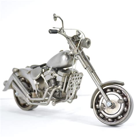 Harley Davidson Metal Motorcycle Sculpture Scrap Recycled Metal Sculpture