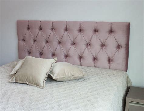 Cabeceira Estofada Queen Para Cama de Casal m x cm Rosa Nude Botões na Mesma Cor do
