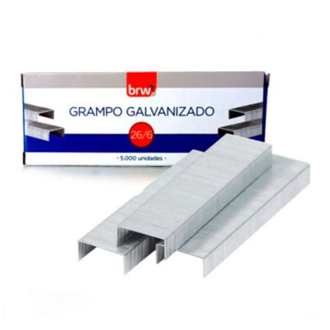 Grampo Galvanizado 26 6 Para Grampeador 5 000 Unidades GR5000 BRW