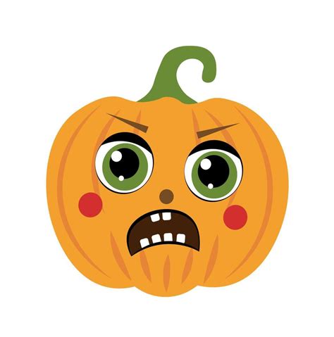 Angry Pumpkin With Eyes On A White Background 49768590 Vector Art At