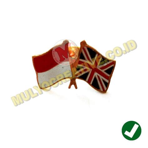 Jual Pin Bendera Persahabatan Negara Inggris Dan Indonesia Murah Cross