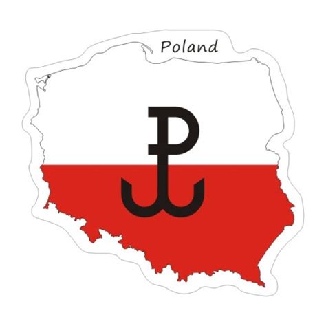 Naklejka Polska Walcz Ca Kontur Flaga Polski Kontur Polska Walcz Ca