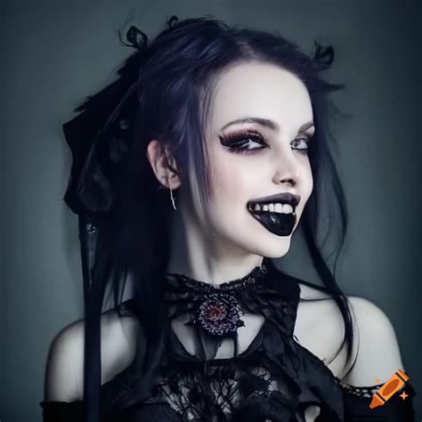 Smiling Gothic Girl On Wednesday