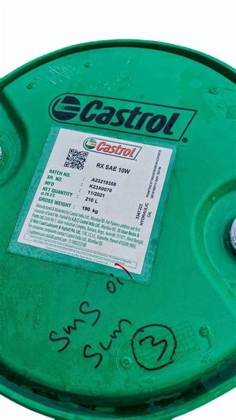 Castrol Rx Sae 10w Hydraulic Oil at 250 litre कसटरल