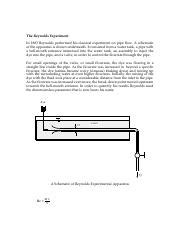 PIPE FLOW NEW - The Reynolds Experiment In 1883 Reynolds performed his ...