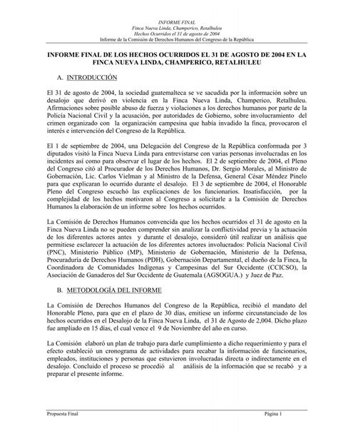 INFORME FINAL DE LOS HECHOS OCURRIDOS EL Albedrio Org