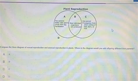 Compare The Venn Diagram Of Sexual Reproduction And Asexual Reproduction In Plants Where [algebra]