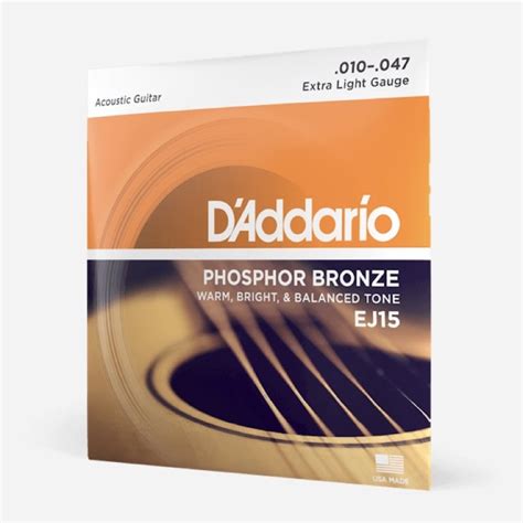 สายกีตาร์โปร่ง D’addario Ej15 Phosphor Bronze 10 47 สินค้าแท้ 100 Shopee Thailand