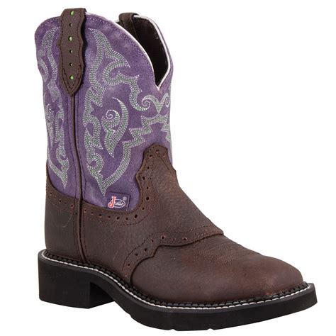 Justin Ladies Gypsy 8 Copper Kettlepurple In Stable Work Boots At