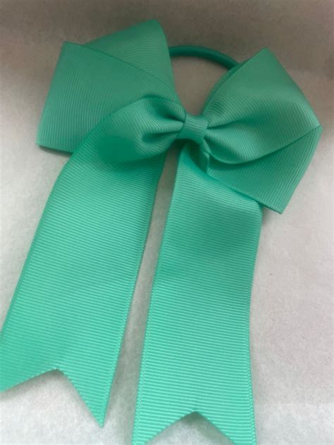 Pair Of Tiffany Green Hair Bows Cheer Bows Boutique Bobbles Or Clips