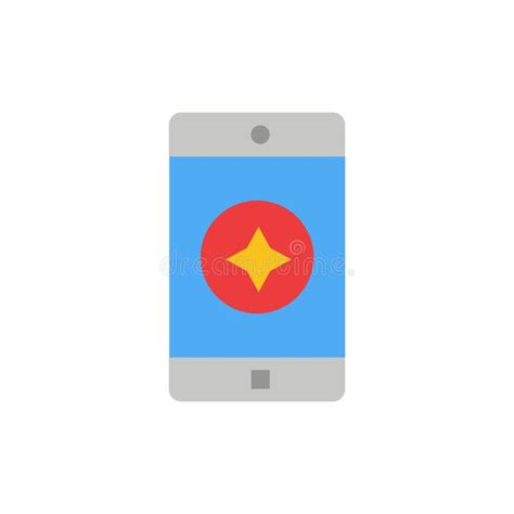 Favorite Mobile Mobile Mobile Application Flat Color Icon Vector