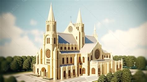 A 3d Rendering Of A Catholic Church's Architecture Powerpoint ...