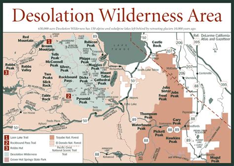 Sherpa Guides California Sierra Nevada Desolation Wilderness Area Map