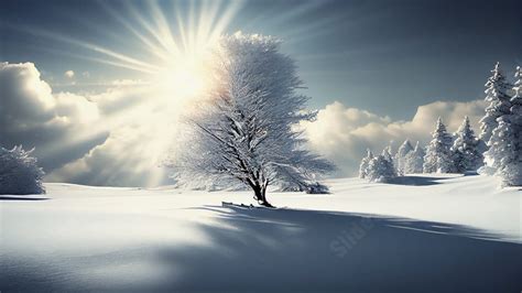 Winter Snowy Sunshine Snow Powerpoint Background For Free Download ...