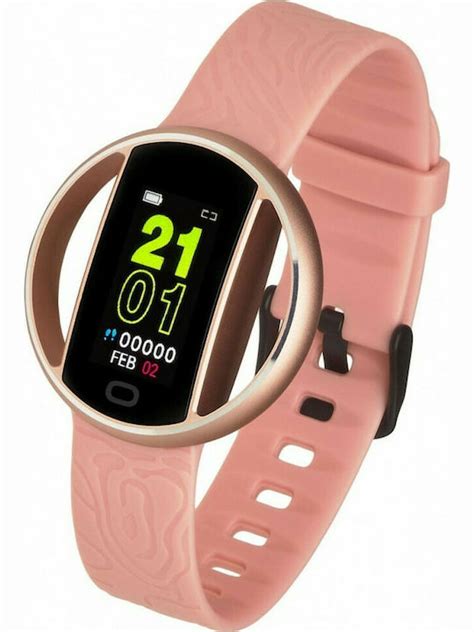 Garett Women Nicole Smartwatch με Παλμογράφο Ροζ Silicone Skroutz gr