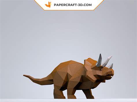 Mod Le Triceratops En Papercraft Origami D De Dinosaure En Pdf