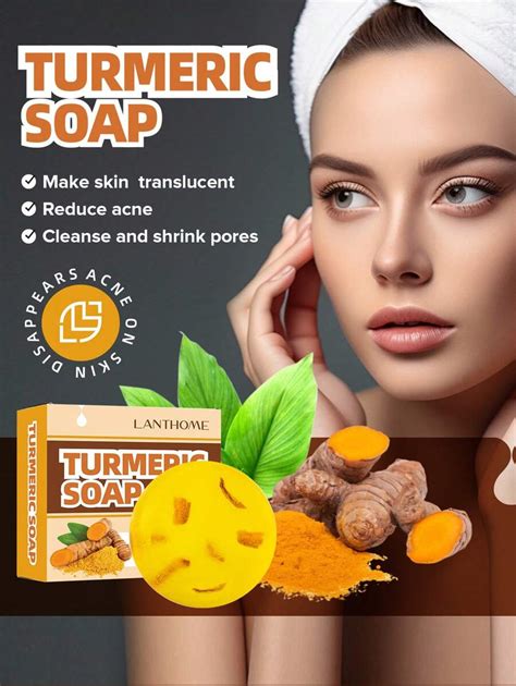 100g Turmeric Clear Sores Facial Soap Deep Cleaning Essential Oil Soap