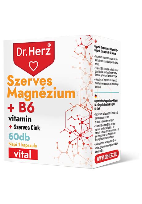 Dr Herz Szerves Magnézium B6 Szerves Cink 60 db kapszula Dr Herz