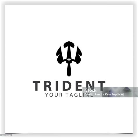 desain logo trisula ilustrasi vektor datar ilustrasi stok