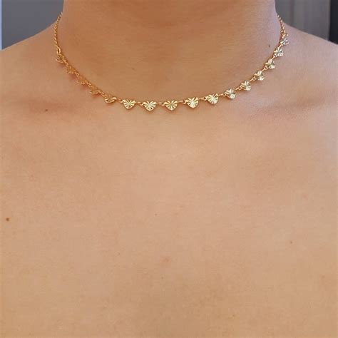 Colar Folheado A Ouro 18k Coração Detalhado Chérie Bijoux