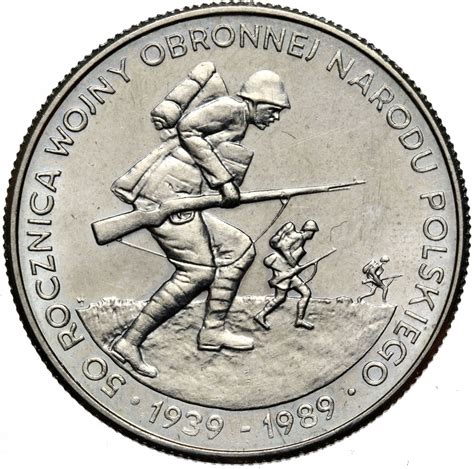 Polska PRL moneta 500 Złotych 1989 50 ROCZNICA WOJNY OBRONNEJ