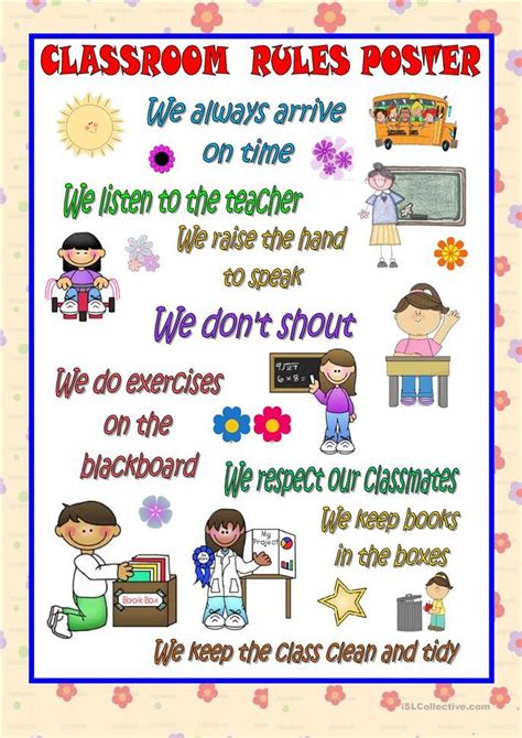 CLASSROOM RULES POSTER Classroom Rules Poster Classroom Rules Poster