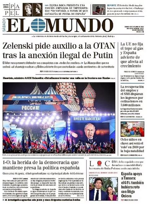 Las Portadas De Los Peri Dicos Del S Bado De Octubre